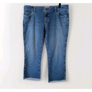 Vintage Tommy Hilfiger Capri Jeans Juniors 9 Blue Distressed Studded Low Rise